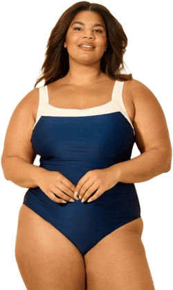 Shade & Shore Women's Contrast Binding Full Coverage One Piece Swimsuit