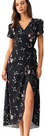 Rihoas Floral Wrap Maxi Dress