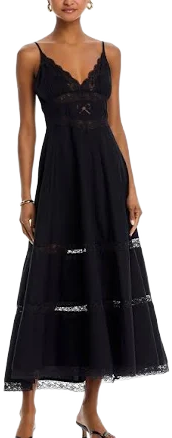 Loveshackfancy Catryn Lace Bow Cotton Midi Dress