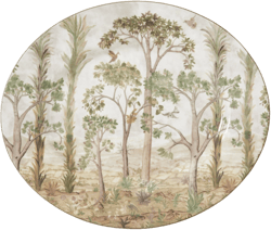Kit Kemp by Spode 14" Tall Trees Oval Serving Platter, Enchanted Forest Design, Porcelain, Dishwasher,  Microwave, and Freezer Safe