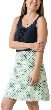 Preppy A-Line Plaid Skirt with Drawstring