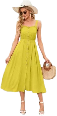 Women's Casual Spaghetti Strap A-Line Sundress