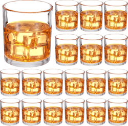 Hoolerry 18 Pieces Old Fashioned Whiskey Glasses 10 oz Rocks Cocktail Bourbon Glasses for Whiskey Liquor and Cocktail Drinks Gift for Men Women Home Bar(Classic)