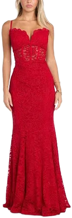 Morgan & Co. Juniors' Sleeveless Lace Prom Dress