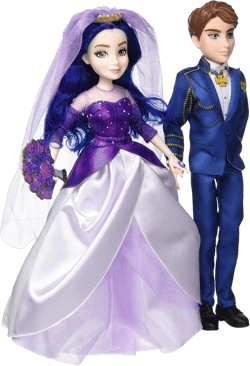 Disney Descendants Mal and Ben Dolls, Inspired by Disney The Royal Wedding: A Descendants Story, Toys Include Outfits, Shoes, and Fashion Accessories , Blue