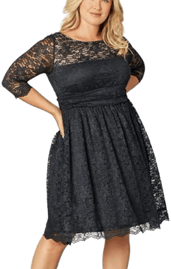 Kiyonna Women's Luna Lace Cocktail Midi Dress