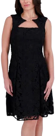 Kensie Women's Lace Knit Halter Neck Cutout Mini Dress