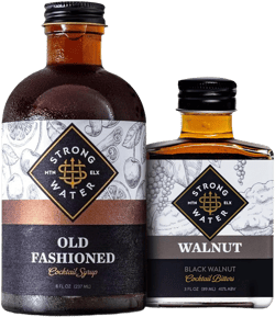 Strongwater Classic Old Fashioned Bundle: Old Fashioned Cocktail Mixer & Black Walnut Bitters - Old Fashioned Syrup for Whiskey with Walnut Bitters for Cocktails - Makes 32