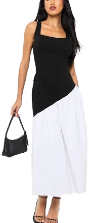 Boohoo Women's Drop Hem Midaxi Dress