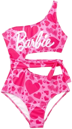 Mommy & Me Matching Barbie Girls Heart-Shaped Swimsuits