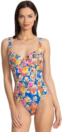 Johnny Was Women's Pauline Floral Underwire Tank One Piece Swimsuit