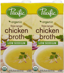 Pacific Natural Foods Organic Chicken Broth, Low Sodium, 32 oz, 2 pk