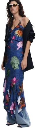 Desigual Women's Ruffle Maxi Slipdress