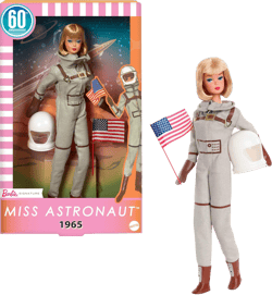 Barbie Miss Astronaut Doll Collectible with Silver Suit, Space Boots & Helmet Accessory, 1965 Vintage Repro