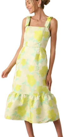 Floral Jacquard Midi Dress