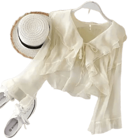 Ruffle Layered Flared Sleeve Blouse