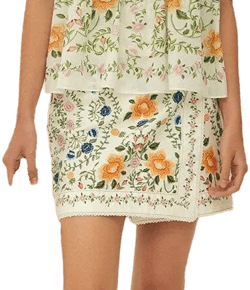 FARM Rio Folk Floral Mini Skirt