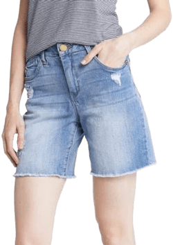 Wit & Wisdom Women's Ab'Solution Frayed High Waist Denim Shorts