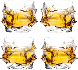Glaskey Hand Blown Crystal Whiskey Glasses Set of 4