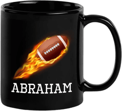 Personalized Choose Name Football Coffee Cup Gifts For Men Women Football Lovers, Customized Football Sport Black Ceramic Mug 11 Oz 15 Oz, American Football Coffee Mugs, American Football Player Mug American Football Black Mug