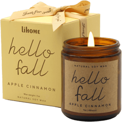 Fall Decorations for Home - Fall Candles, Gifts for Women, Natural Soy Wax Apple Cinnamon Scented Candles Apple Cinnamon Fall(7oz)