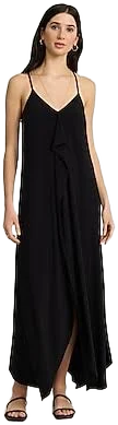 Women's Casual V-Neck Sleeveless Tie Back Maxi Dress