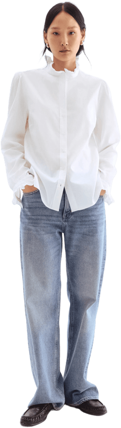 H&M Ladies Ruffled Collar Blouse
