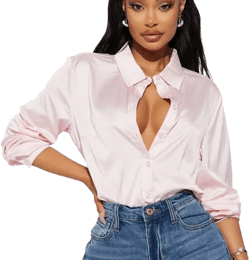 Fashion Nova Women's Smooth Talkin' Button Down Top
