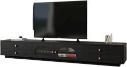 Luxurious TV Stand with Fluted Glass Doors