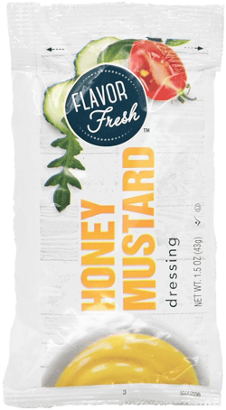 Flavor Fresh Honey Mustard Dressing Pouches - Sweet and Tangy Dressing, Easy and Instant Flavor Boost for Lunch Salads - 60 Count, 1.5 oz Servings