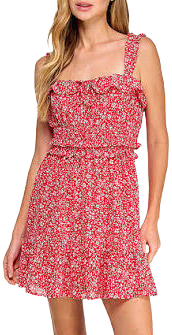 City Triangle Women's Fit + Flare Smocked Dress