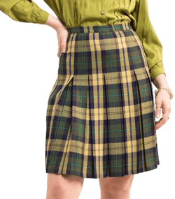 Vintage Tartan Wool Plaid Skirt