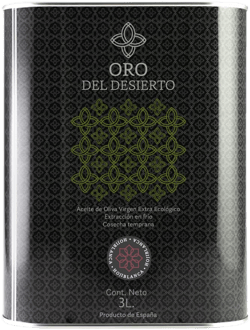 Oro del Desierto Organic Hojiblanca Extra Virgin Olive Oil 3L Tin (101 fl oz) | Robust Intensity, Cold Extracted Virgin Olive Oil from Andalusia Spain | Certified Organic Olive Oil for Cooking, Salads & Gourmet Dishes