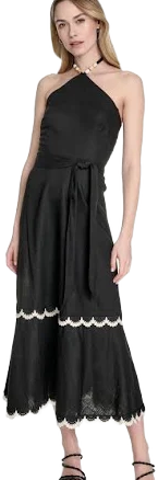 Eliza J Women's Halter Beaded-Strap Midi Dress