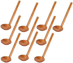 Japanese 8.5 inch Ramen Handcrafted Wooden Soup Spoon Set, 10 Pcs