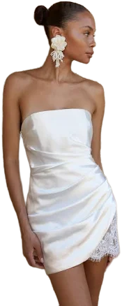 Grace Loves Lace Strapless Satin Wedding Dress