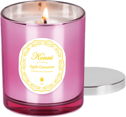 KONNI Scented Candles, 8.47 oz Soy Wax Candles, Apple Cinnamon Scent Aromatherapy Candle Gift for Men Women, Long Lasting Jar Candles Home Scented for Bathroom Relaxing, Holiday Gifting (Pink Cup)