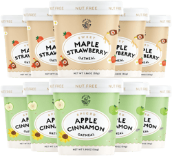 Mylk Labs Protein Oatmeal Cups Variety Pack – Apple Cinnamon, Maple Strawberry - Low Sugar Breakfast – Quick & Easy Instant Oatmeal, Nut Free, Gluten Free (24 Pack)