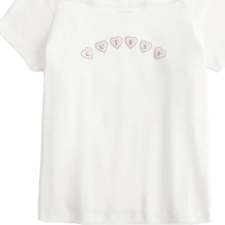 Hollister Women's Off-The-Shoulder Cutesy Graphic Tee