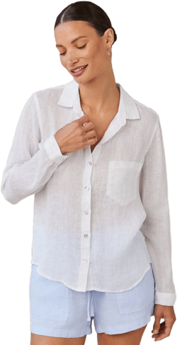 Bella Dahl Women's Linen Button Pocket Shirt