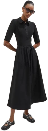 Me+em Women's Mixed Media Stretch-Cotton Maxi Dress