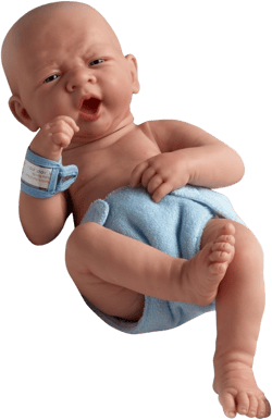 JC Toys 18504 La Newborn First Yawn 15-inch Real Boy Vinyl Doll , Blue First Yawn Real Boy