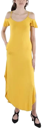 White Mark Lexi Cold Shoulder Maxi Dress
