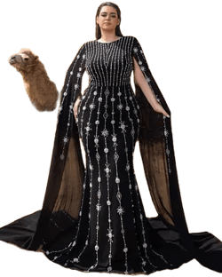 Plus Opulent Rhinestone Evening Gown