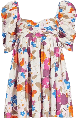 SWF Women's Floral Puff-Sleeve Minidress