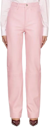 Remain Birger Women's High-Waisted Straight-Leg Leather Pants