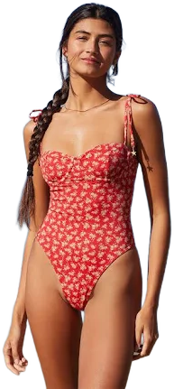 Pacsun Women's Cassie Star Charm Underwire One-Piece Swimsuit