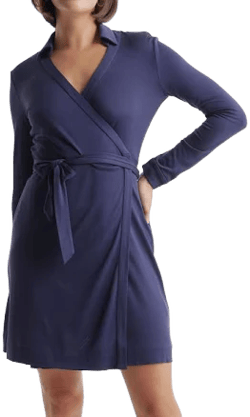 Quince Women's 100% Silk Jersey Mini Wrap Dress
