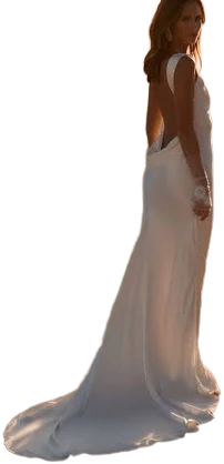 Grace Loves Lace Tia Backless High Neck Open Back Satin Wedding Dress