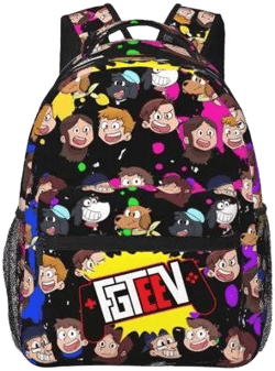 Fgteev Logo Backpacks Large Capacity Travel Backpacks Laptop Bag Lightweight Daypack, Black